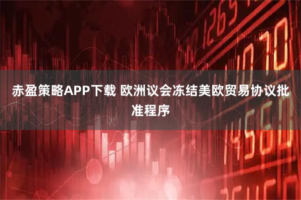 赤盈策略APP下载 欧洲议会冻结美欧贸易协议批准程序